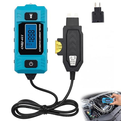 Automotive Car Circuit Fault Probe Tester - Portable Auto Current Tester for Parasitic Battery Drain Fuse Draw - 20A 48V 0.01A to 19.99A High-Precision Checker with LED Display Front Lighting