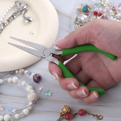 SPEEDWOX 5 Inch Flat Nose Pliers For Jewelry Making - Mini Duckbill Pliers Fine Nose Plier Precision Smooth Jaw Mini Wire Bending Craft Tool For Beading Ring Opening Straightening & Looping - style: Mini Curved Nose Pliers Serrated Jaw