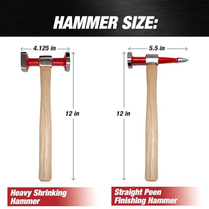 LAUCO 6 Pieces Auto Body Hammer Repair Tool Dolly Kit, Steel Hammer Heads and Dollies on Wood Handles,Performance Tool Heavy Duty Fender Set for Car, ﻿Multifunctional Hammer Kit - style: 6 Pcs Set