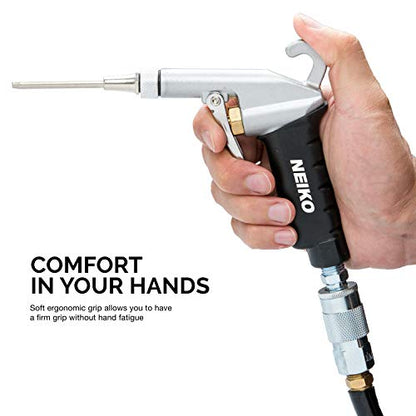 NEIKO 31121A High Flow Air Blow Gun | 3 Pc Pneumatic Air Nozzle | Dust Gun | Air Gun Compressor Accessories | ¼” - style: Extendable Air Blow Gun.