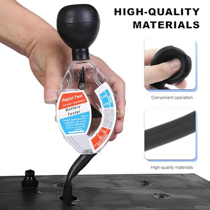 Car Battery Hydrometer Tester, Deep Cycle Battery Hydrometer Acid Quality Fast Detection Tool, Professional Rapid Batteries Density Analyzer Acid Tester for 6V 12V 24V Vehicle
