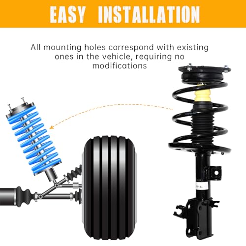 Front Struts Assembly w/Coil Spring 172392 172393, Set of 2 | Shock Absorbers Replacement for 2007-2012 Nissan Altima 2.5L Models Only