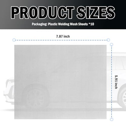 10PCS Plastic Welding Mesh for Bumper Repair,5.91×7.87 Inch Stainless Steel Wire Meshes for Reinforcement and Repair,Durable Bumper Fix Kit Mesh Sheets for Most Cars