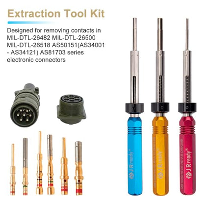 JRready ST5135 Extraction Tool Kit, DRK12B M81969/19-02 DRK16B M81969/19-01 DRK20B M81969/19-06,Terminal Pin Removal Tool Kit