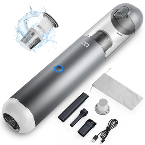 Minthouz Car Vacuum Portable Cordless 17000Pa - 120W Handheld Vacuum Rechargeable with Blower, Ultra Lightweight Mini Vacuum Cleaner with 2 Filters for Car Home Pet Office Keyboard - color: Gray