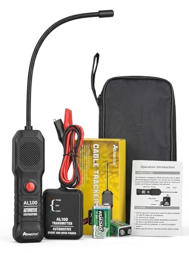 AL100 Wire Tracer Electrical Automotive Short and Open Finder | Automotive Circuit Tester Break Finder Fault Probe Wire Detector Tool Electrical DC 6-42V for DIY,Home Use,Mechanic