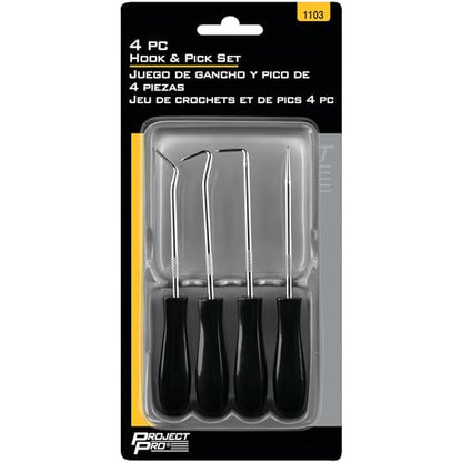 Performance Tool 1103 4-Piece Hook & Pick Set - Mark Metal or Plastic, Separate Wiring, Remove Fuses, Pick Up Small Parts and Washers - size: 1 Count (Pack of 1)