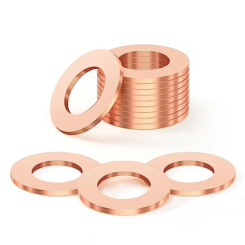 20PCS M14 Annealing Red Copper Oil Drain Plug Crush Washers Gasket Seal Ring - size: M14 Crush Washers
