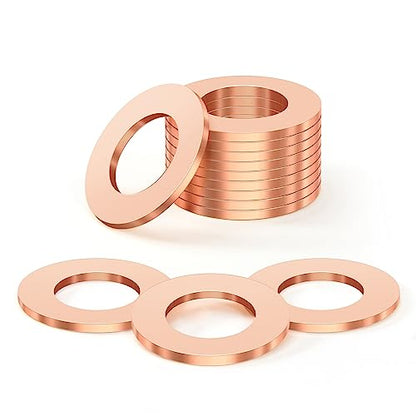 20PCS M14 Annealing Red Copper Oil Drain Plug Crush Washers Gasket Seal Ring - size: M14 Crush Washers