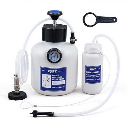 OMT 2.5L Pressure Brake Bleeder Kit Extractor with 50.7mm Adapter | Compatible with Ford Subaru Nissan Infiniti, Chemical-Resistant PE Tank, 500mL Catch Bottle, Hose for Fluid Flushing - size: 50.7mm Adapter