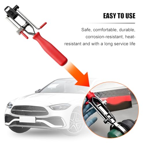 Car CV Joint Boot Clamp Pliers Kit, Carbon Steel Vehicle Joint Ear Clamp Banding Tool with Adjustable CV Boot Band Clamps, Automotive Repair Tool, Universal for SUV Automobile Truck (Red)