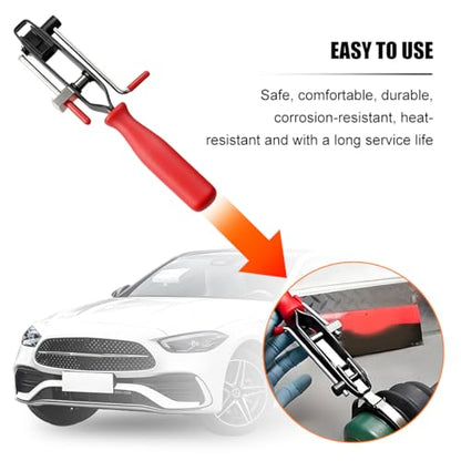 Car CV Joint Boot Clamp Pliers Kit, Carbon Steel Vehicle Joint Ear Clamp Banding Tool with Adjustable CV Boot Band Clamps, Automotive Repair Tool, Universal for SUV Automobile Truck (Red)