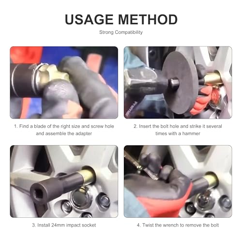 10PCS Wheel Lock Removal kit, Locking Wheel Nut Key Replacement Remover Kit Compatible for Virtually Most Wheel Nut