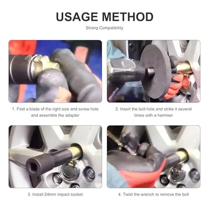 10PCS Wheel Lock Removal kit, Locking Wheel Nut Key Replacement Remover Kit Compatible for Virtually Most Wheel Nut