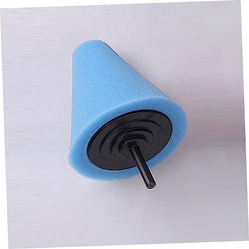 Happyyami Automotive Car Burnishing Sponge Polishing Pad Cone Shaped Buffing Tool for Wheel Hub Cleaning Light Blue Durable Reusable Buffing Pads for Power Drill Use