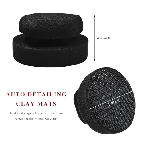 Synthetic Clay Bar Ball, Hand Disc Clay Bar Sponge for Car Waxing & Polishing, Reusable Detailing Clay Pad Paint Surface Cleaning Tool for SUV Truck Sedan, Car Accessories (Black) - color: Black