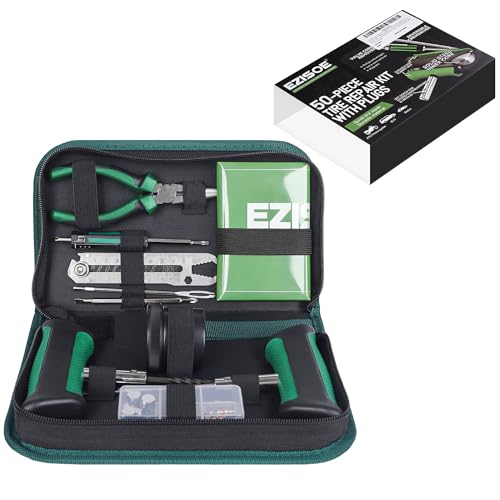 Tire Repair Kit with Effortless Insertion & Removal – 50pcs Complete Professional Heavy Duty Tire Plug Kit,Puncture Repair for Car, Motorcycle, Tractor, ATV, SUV, Truck (Portable Case Included)