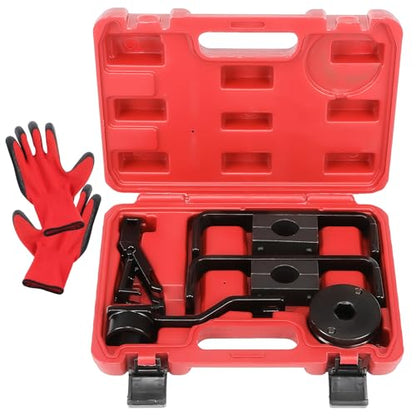 Engine Timing Tool Kit Fit For Ford 4.6L 5.4L 6.8L 2-Valve and 4-Valve Engine with Valve Spring Compressor Tool, 6 Pcs Camshaft Holding Crankshaft Positioning Tool, Replaces# 303-557, 6477