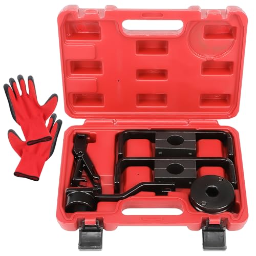 Engine Timing Tool Kit Fit For Ford 4.6L 5.4L 6.8L 2-Valve and 4-Valve Engine with Valve Spring Compressor Tool, 6 Pcs Camshaft Holding Crankshaft Positioning Tool, Replaces# 303-557, 6477