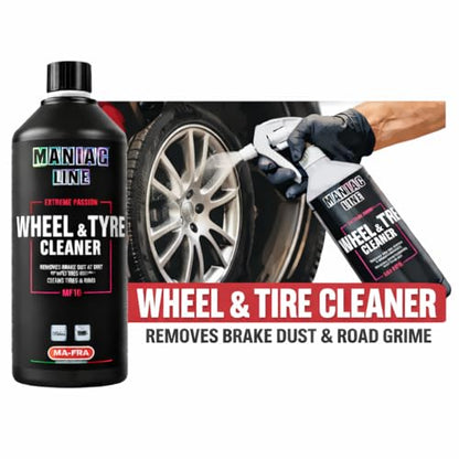 MANIAC LINE MAFRA Wheel and Tyre Cleaner | Two in One for Rims and Tires | Removes Brake Dust and Road Grime | Safe on Alloy Painted and Clear Coated Wheels | Even Wetting | 5 Liters - size: 152.2 Fl Oz (Pack of 1)