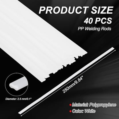 Plastic Welding Rods, Welder Rod High-Strength Waterproof Fit for Repairing - color: White