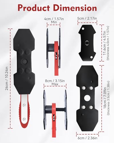 Witaxima Brake Caliper Compression Tool with Extra 2PCS Large Plates 1.57"-2.95" for Disc Brake Pad Spreader,Caliper Piston Compressor Tool with 4 Brake Caliper Hanger Hooks,Car Brake Repair Tool Red - color: Red