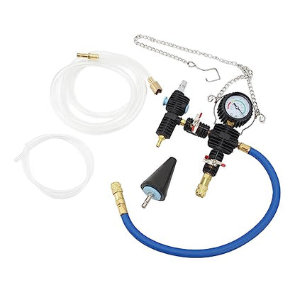 Coolant Refill Tool Kit | 90psi Pressure Tester with Accurate Gauge & Flexible Hose | Universal Radiator Vacuum Filler for Cars/Trucks/SUVs | 4 - Piece Kit with Storage Box