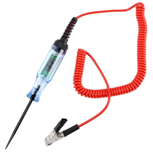 Kakalote Test Light Automotive, Digital LED Circuit Tester with Voltage Display, Electrical Tester Pen with Extended Spring Wire & Probe for Car RV Fuse Checker
