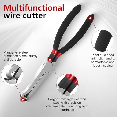 3-Piece Electrical Disconnect Pliers Set – 60° Angled & Straight Automotive Connector Pliers with Double-Ended Separator Tool, Non-Slip Grip for Wiring Harness & Sensors – Ideal for Gifts for Men