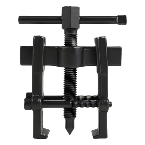 Two Jaw Bearing Gear Puller, 2'' Carbon Steel Adjustable Gear Remover Tool, Universal Hand Pump Pulley Puller Tool for Automotive Flywheel/Motorcycle Wheel/Machine Bearing (Black)