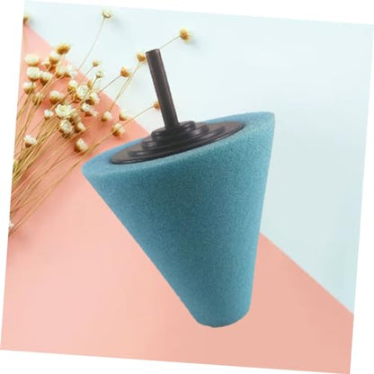 ibasenice 2pcs Automotive Car Burnishing Sponge Polishing Pad Cone Shaped Wheel Hub Cleaning Tool Light Reusable Buffing Sponge for Power Drill for Hard Reach Areas