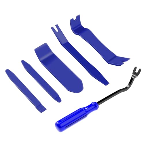 GOOACC 6PCS Auto Trim Removal Tool Kit No-Scratch | Removal Tool Kit for Car Audio Dash Panel Window Molding Fastener Remover Tool Kit-Blue - color: Blue, size: 6PCS Trim Removal