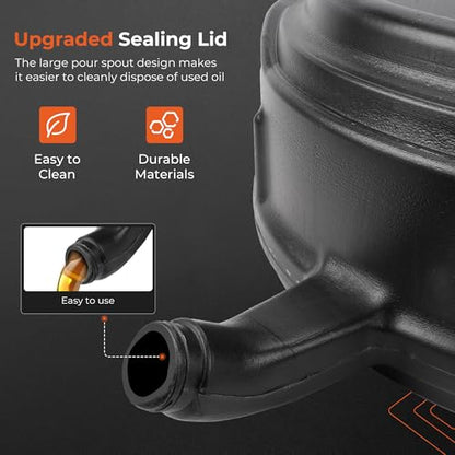 Oil Drain pan 15 Quart with Splash Guard and Handles, Oil Change Pan Universal Fit