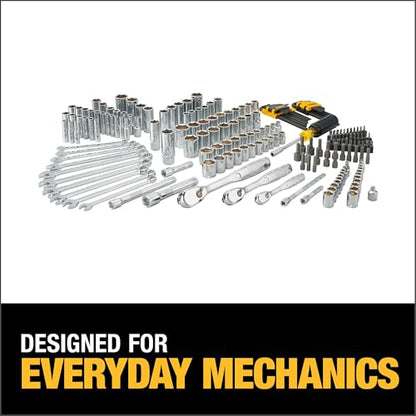 DEWALT Mechanics Tool Set, 1/4" & 3/8" & 1/2" Drive, SAE/Metric, 205-piece (DWMT81534) - style: 205 pc