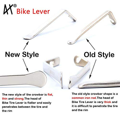 Premium Bicycle Tire Lever Tyre Spoon Iron Changing Tool, Bike Tire Levers Premium Stainless Steel Levers to Repair Bike Tube, Best Tire Changing Tool, Set of 5 - color: 5 Pcs