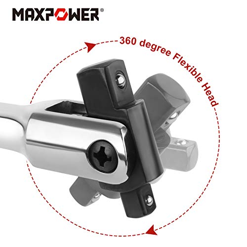MAXPOWER 24-inch Breaker Bar Dual Drive 3/4-Inch Drive and 1/2-Inch Drive Flex Handle - size: 24 inch Dual Drive 3/4"+1/2"
