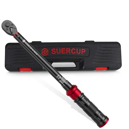 SUERCUP 3/8" Click Torque Wrench, 10-110 ft-lb, for Lug Nuts & Spark Plugs | ±3% Accuracy, 13.6-149.2Nm, Dual-Direction 72-Tooth Ratchet, Click Alert, for Engine, Suspension, Motorcycle & Car Repair - size: 3/8" 10-110Ft.Lb/13.6-149.2N.m