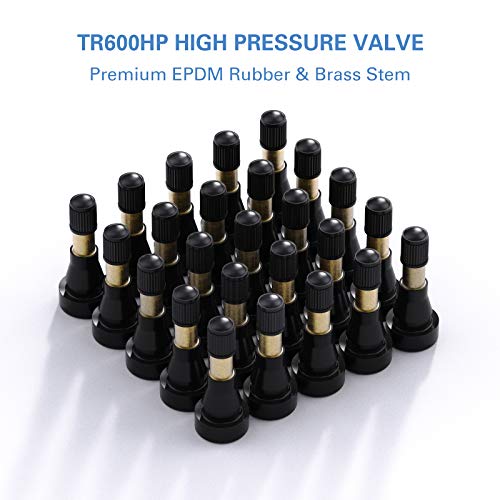 CKAuto TR600HP High Pressure Brass Rubber Snap-in Tire Valve Stem (50pcs/Bag) (Pack of 2) - size: 100 (Pack of 2)