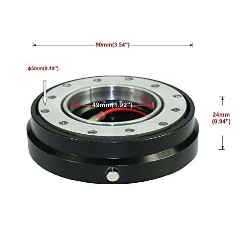 Universal 6 Hole Slim Steering Wheel Quick Release Hub Adapter Snap Off Boss kit for Race/Rally/Motorsport (Black)
