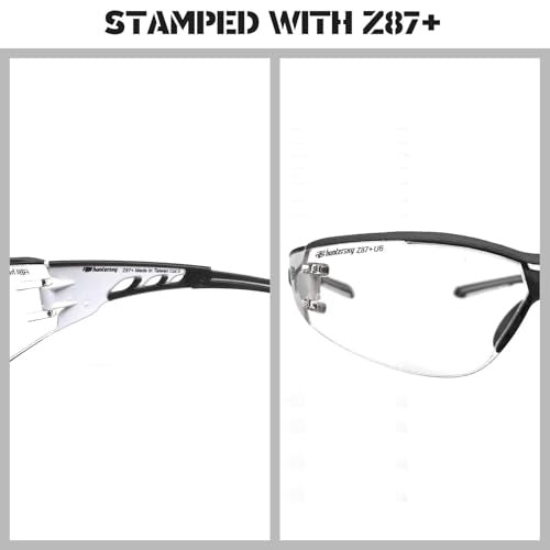 HTS HUNTERSKY Super Flexible Lightweight Anti Fog Wrap-Around U6 Clear Shooting Safety Glasses with ANSI Z87.1 Scratch Resist - color: Black / Clear (1 Pack)
