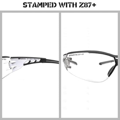 HTS HUNTERSKY Super Flexible Lightweight Anti Fog Wrap-Around U6 Clear Shooting Safety Glasses with ANSI Z87.1 Scratch Resist - color: Pink / Clear (2 Pack)