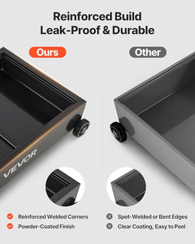 VEVOR Low Profile Oil Drain Pan, 15 Gallon Capacity, Rolling Oil Drain Pan with Electric Pump & 7.2 ft Hose, Leak-Proof & Corrosion-Resistant, Fit for Cars, SUVs, Trucks, Motorcycles, ATVs, Metal - size: 41.34 x 24.61 x 25.98 in