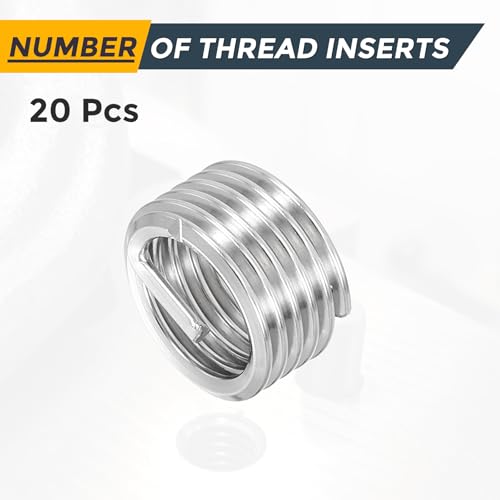 HARFINGTON 20pcs Wire Thread Repair Inserts M12 x 1.75 x 1D (12mm) Metric 304H Stainless Steel Helical Coiled Wire Screw Threaded Sleeve Sheath for Automotive Repairs - size: M12 x 1.75 x 1D