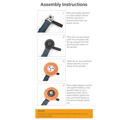 4 Inch Airway Buffing Wheel Flange Kit, 5/8 Inch Arbor Hole, Use with Extension Shaft, Safety Flange for Polishing Buffing Wheels, 1 Pair - color: Airway Flange Kit