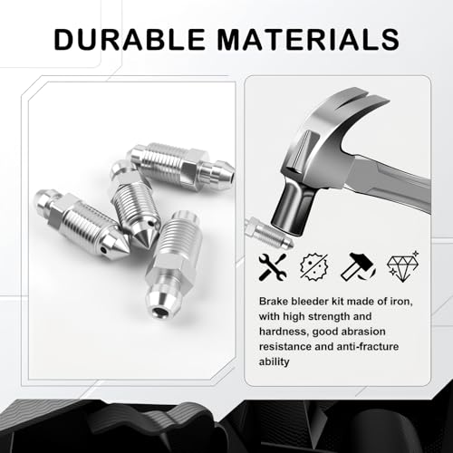 36PCS Multi-Size Car Brake Bleeder Screw Kit with Brake Bleeder Caps,Metric/SAE Cars Brakes Bleeders Valve Replacement for Models H9402-6 H9403-6,Screw Brakes Bleeders Kit with Box - color: With Cap