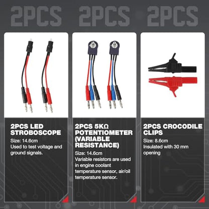 Multimeter Test Leads Kit 114PCS Multimeter Leads Kit Multi Function Electrical Back Probe Kit Efficient Automotive Circuit Test Leads Kit Relay Wire Terminal Test Diagnostic Tool with Wire Breaker - size: 114PCS Multimeter Test Leads