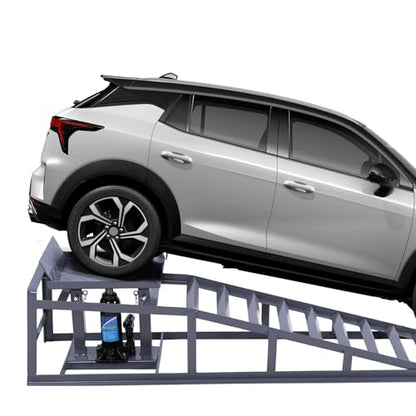 Generic 2 PCS Low Profile Car Lift Service Ramps Adjust Heights 9.8-15in Portable Auto Service Ramps 5T/11000LBS Capacity for Home Garage Maintenance Oil Changes