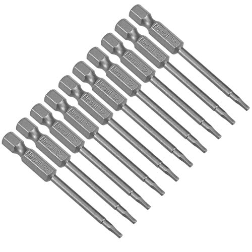 uxcell 10 Pcs H2 Magnetic Hex Head Screwdriver Bits, 1/4 Inch Hex Shank 2.56-inch Length S2 Power Tools - size: H2*65mm