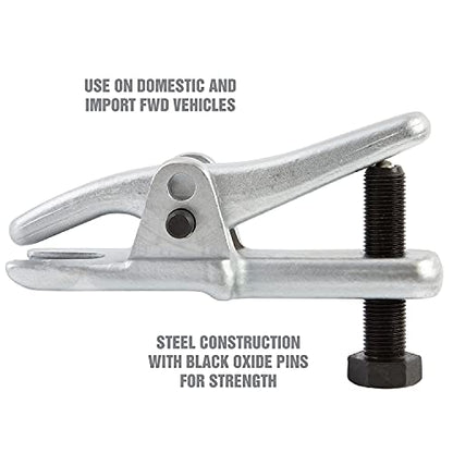 OEMTOOLS 26553 Ball Joint Separator, Adjustable Ball Joint Removal Tool for Various Sizes, Steel Construction Balljoint Separator with Black Oxide Pins, Ideal Ball Joint Tool