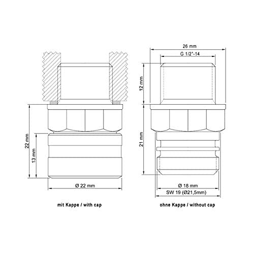 Stahlbus Oil Drain Valve Plug G 1/2 inch-14 = R 1/2 inch = 1/2 inch BSP Steel - CLEAN, EASY, NO TOOL Oil Change - Includes: Oil Drain Plug, Washer, Cap, Connector, Silicone Hose - size: G 1/2 inch-14 = R 1/2 inch = 1/2 inch BSP